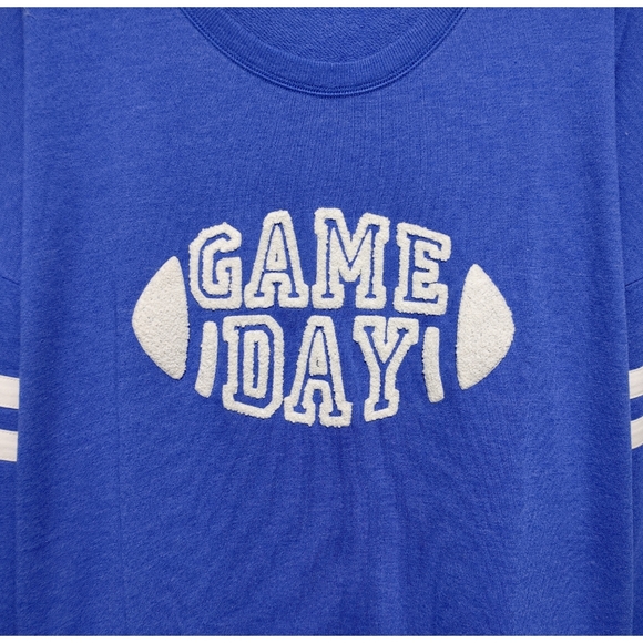 Lane Bryant Blue Game Day Football Sweatshirt Women's Plus Size 26/28 4X NWT - Picture 5 of 9